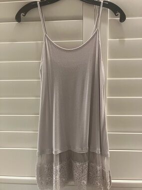 Grace & Lace Light Gray Lace-Hem Chemise Slip